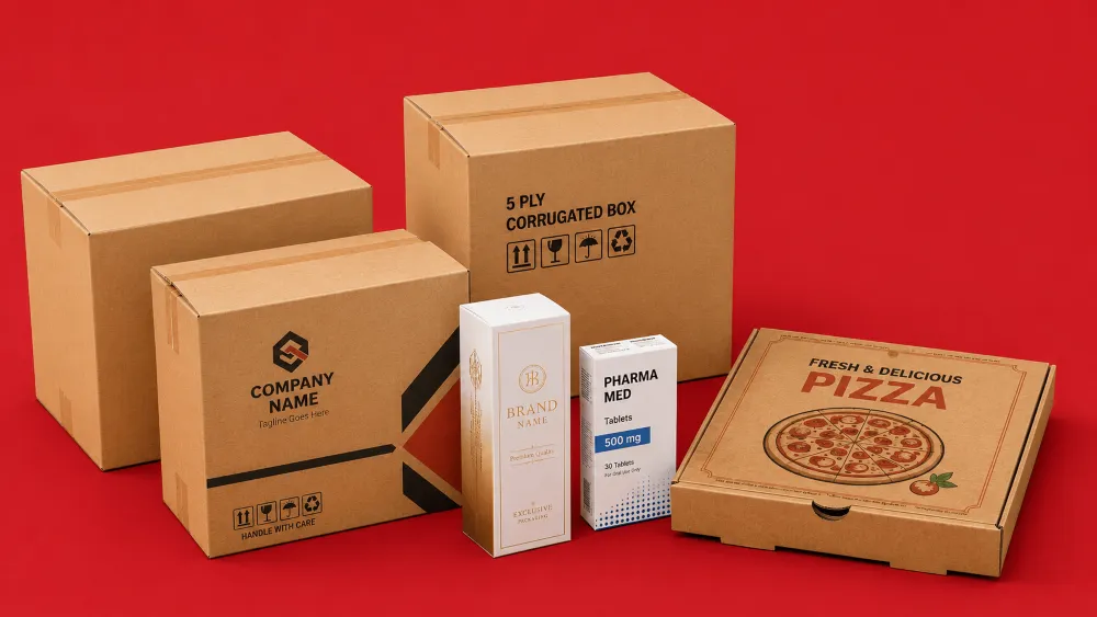 Range of corrugated boxes, mono cartons and printed packaging