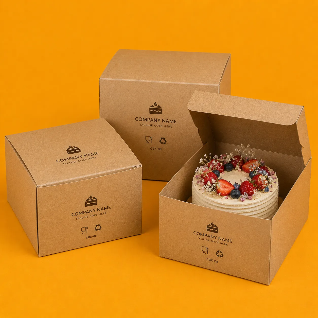 Brown Cake Paper Box manufactured by Himalaya Packaging in Ahmedabad