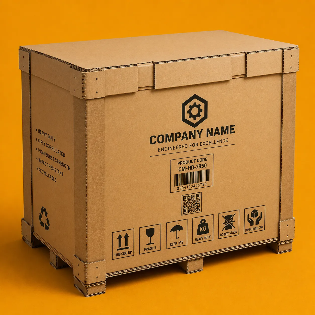 Heavy duty 5 ply corrugated box