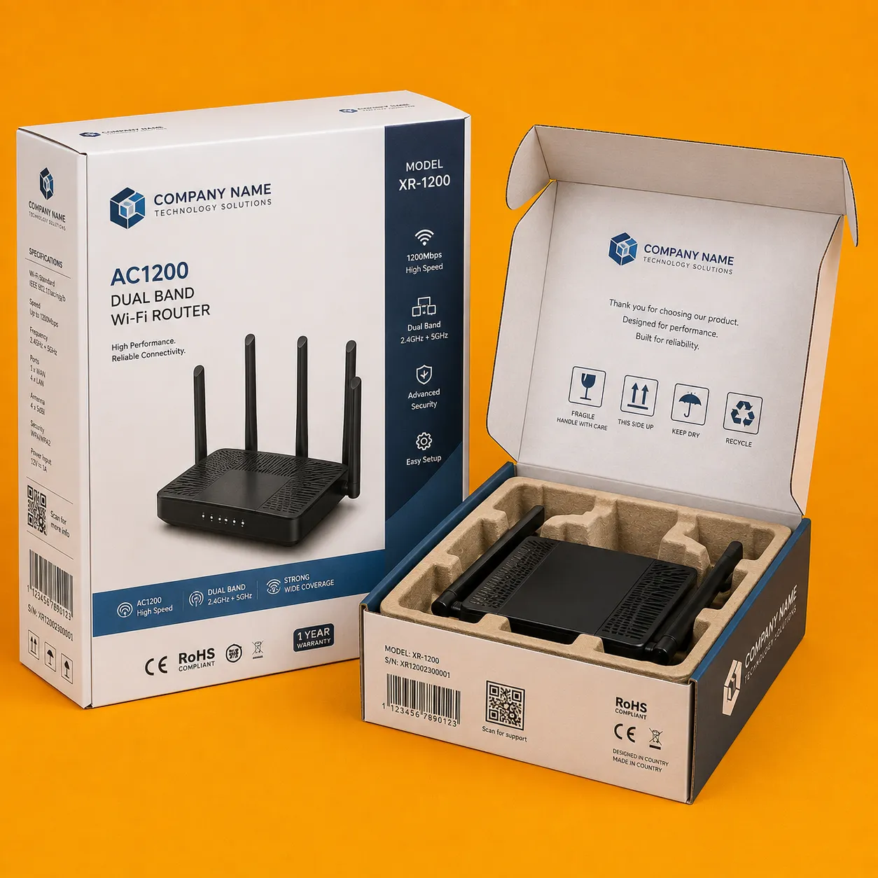 Electronics and LED packaging box
