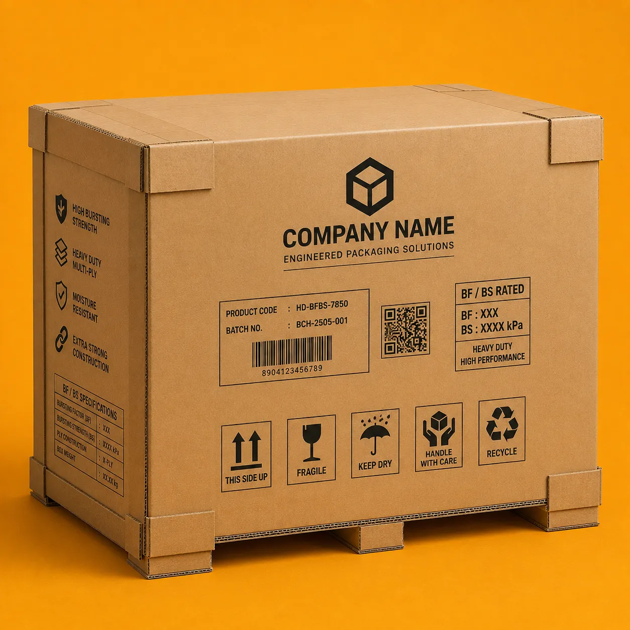 High bursting strength BF BS corrugated box for industrial consignments