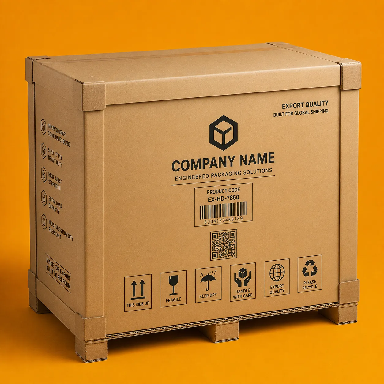 Imported grade heavy duty corrugated box for export packaging